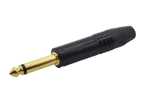 Adam Hall 6,3 mm (1/4") Klinkenstecker, mono, schwarz, vergoldet