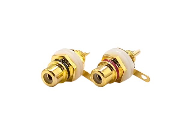 RCA phono socket gold plated black, PAIR