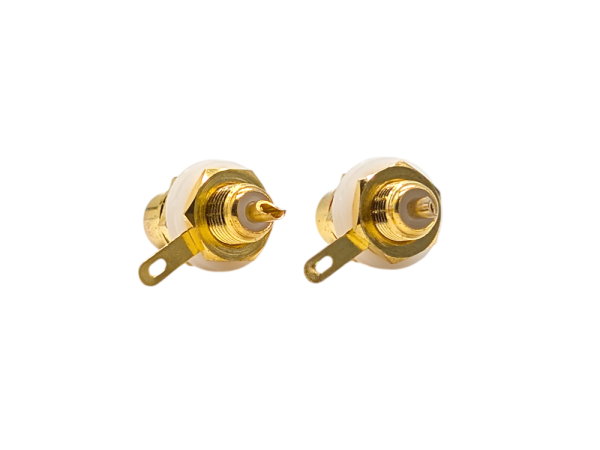 RCA phono socket gold plated black, PAIR