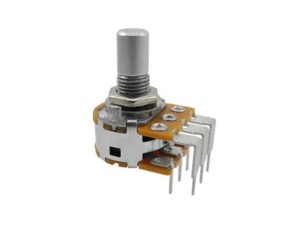 Potentiometer Alpha 16 PCB 500k linear Dual Gang - angled