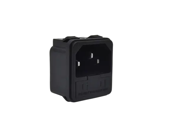 Kaltgeräteeinbaubuchse IEC320 / C14 m. Sicherungshalter, Snap-In