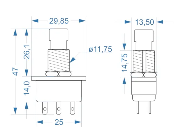 Carling Fußschalter 316-PP, 2-Pol Wechsler