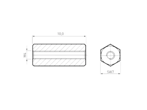 Spacer Bolt M4 / 10 mm, inner thread
