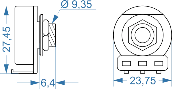 CTS Fender Potentiometer 10k linear - BIAS  / 001-7502-000