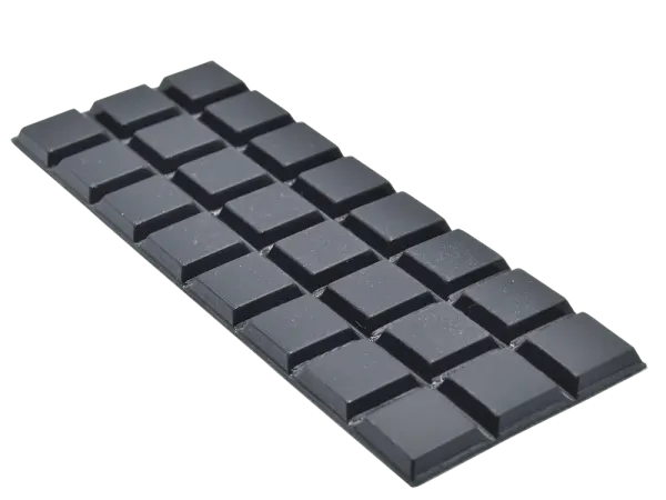 Gummifüsse Rechteckig flach, selbstklebend, schwarz - 24 Stk.
