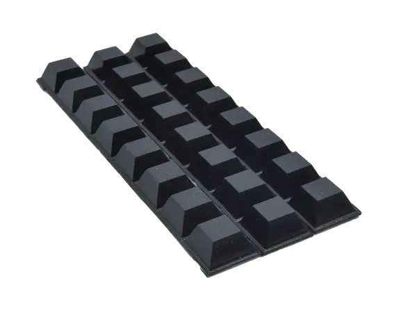 Rubber Feet square-style, small, self-adhesive, black - 24 pcs.