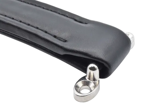 Koffergriff aus Kunstleder, kurz, schwarz
