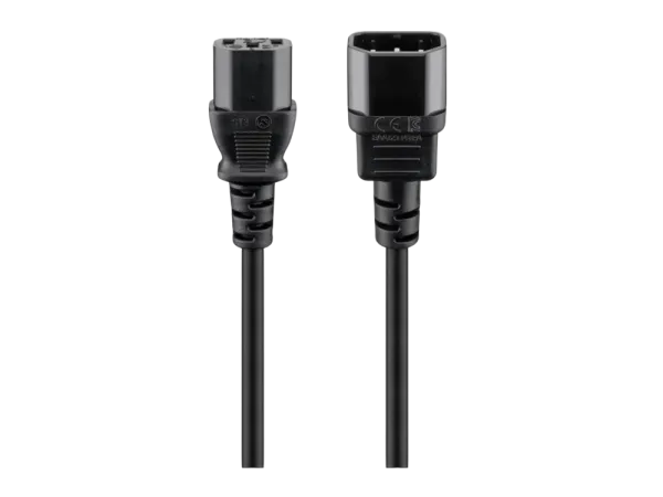 Kaltgeräte Verlängerungskabel, 2 m, schwarz, (3 x 0,75 mm²)