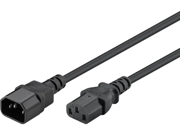 Kaltgeräte Verlängerungskabel, 2 m, schwarz, (3 x 0,75 mm²)