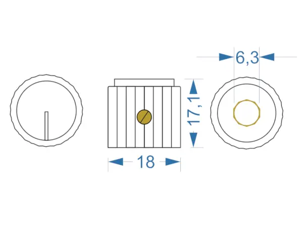 Knob Contempo, cream