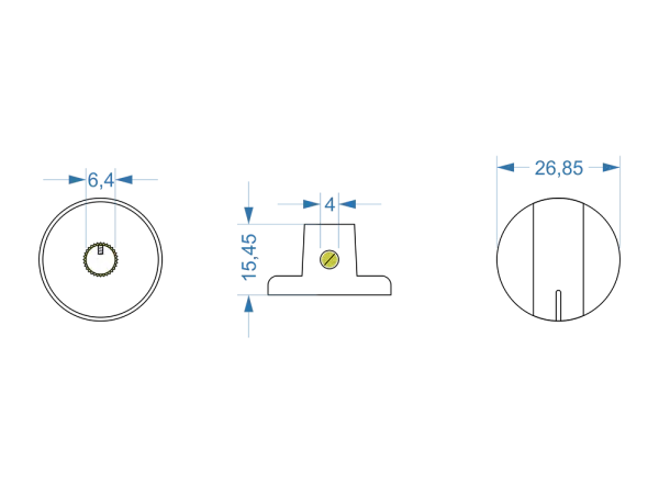 Knopf Classic Pointer, groß, schwarz