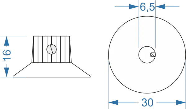 Fender Blackface Style Knopf schwarz