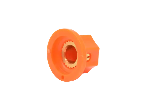 Knopf Classic geriffelt, orange