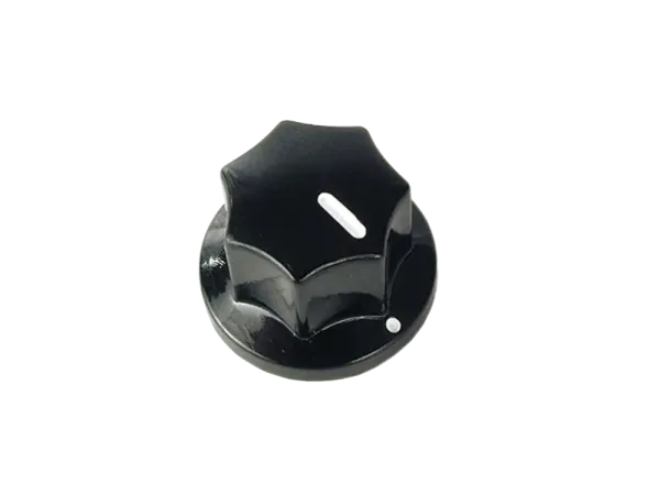 Knopf Classic geriffelt, schwarz