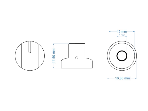 Knob Classic Pointer - Black - D-Shaft