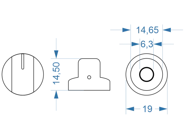 Knob Classic Pointer - clear