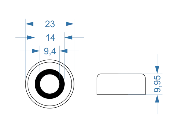Aluminum cap for foot switch, red