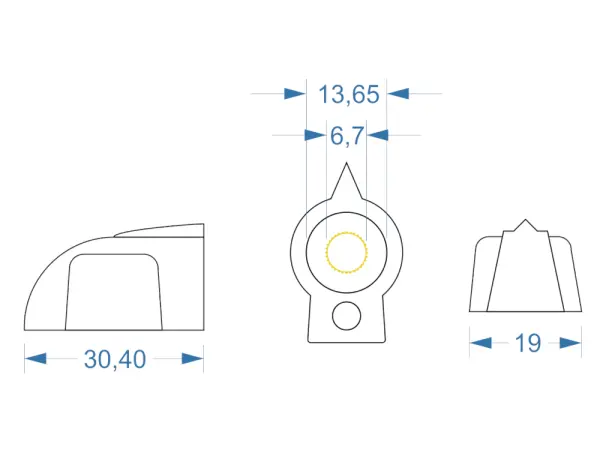 Knob Chickenhead Raised, black