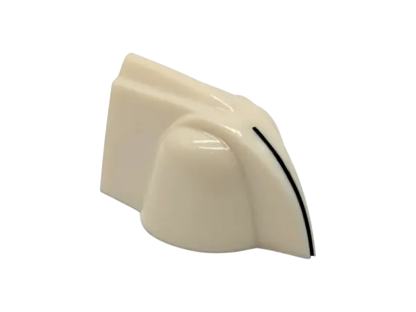Knob Chickenhead Raised, Knurled Shaft, cream