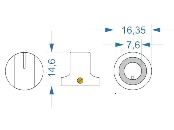Knopf Skinny Pointer, rot