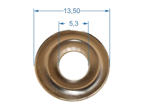 Zierrosette Blackface Style, Edelstahl, gross - 12er Pack