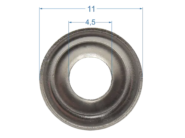 Blackface Style Zierrosette, Medium, Chrom, 12er Pack