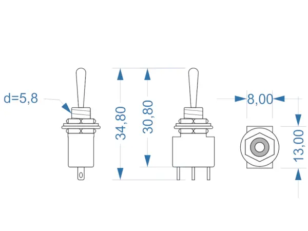 Miyama-Toggle Switch MS-500B SP Momentary ON-(ON)