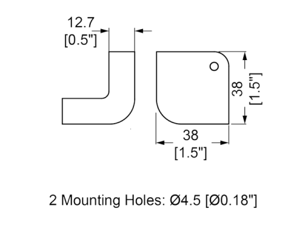 Set Corners - 2 leg, black incl. Screws