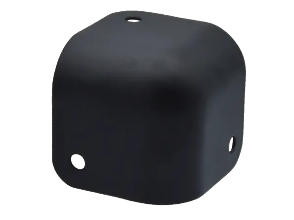 Gehäuseecke Metall, schwarz dreischenklig