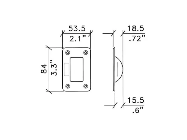 Stabeleinbauschale für 50 mm Rollen