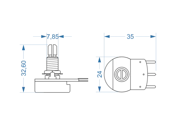 Potentiometer for Marshall JCM800, 1 MOhm log