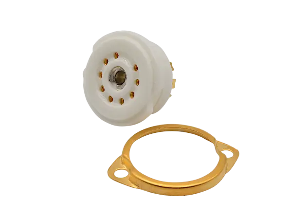 Socket Noval Ceramic w/mounting bracket - GOLD