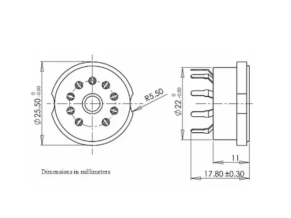 Sockel Noval Keramik Print, Gold, 2er Satz