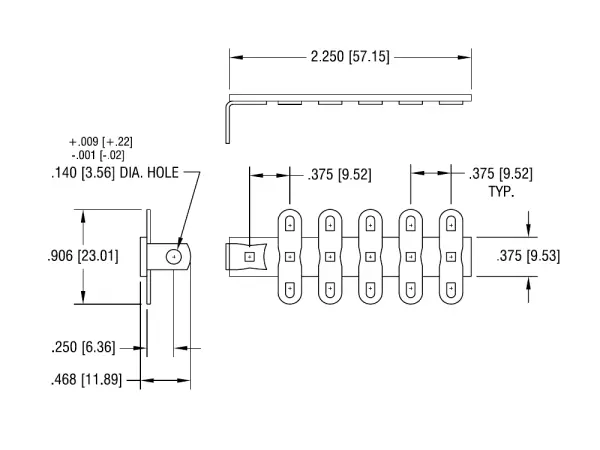 Terminal Keystone 836 5+1 Solder lugs, vertical