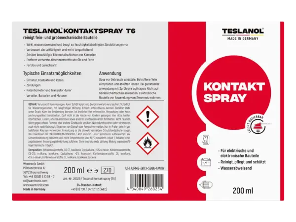 Teslanol Kontaktspray T6, 200 ml