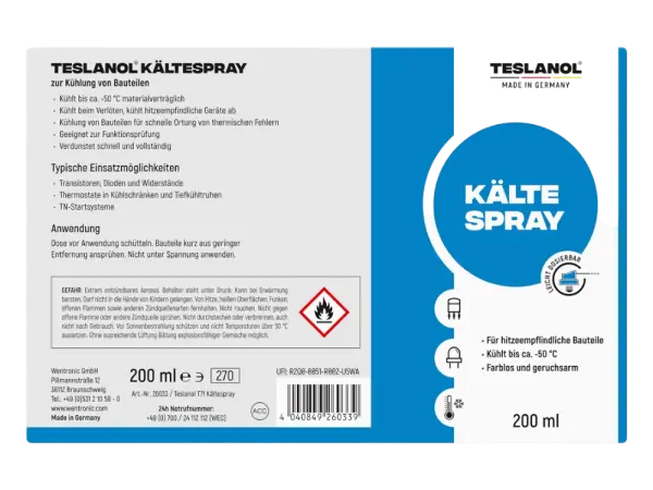 Teslanol Kältespray T71, 200 ml