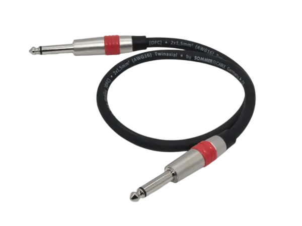 Lautsprecherkabel Klinke-Klinke, 0,5 m - schwarz