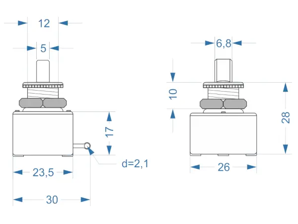 Powerswitch Fender Style DPST ON-OFF - DISCONTINUED