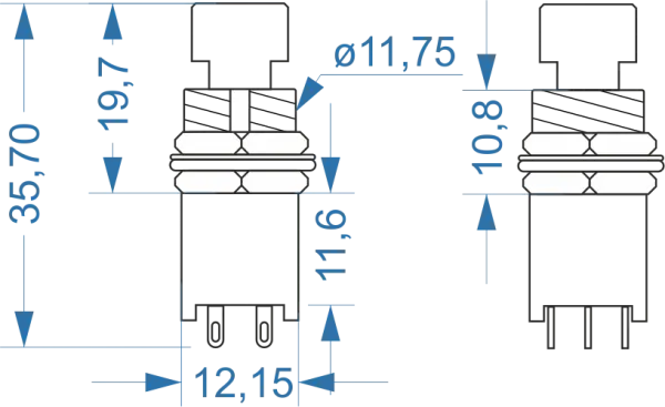 Alpha Fußschalter 2-Pol Wechsler