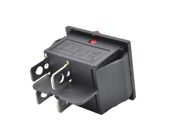 Wippenschalter 2-polig, EIN-AUS, rot beleuchtet