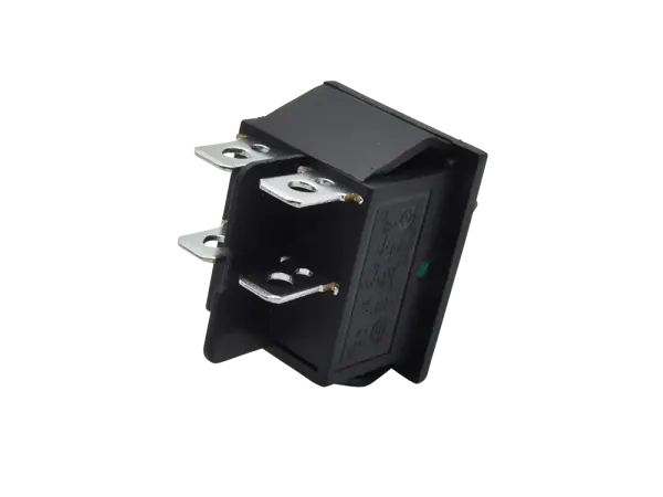 Wippenschalter 2-polig, EIN-AUS, grün beleuchtet