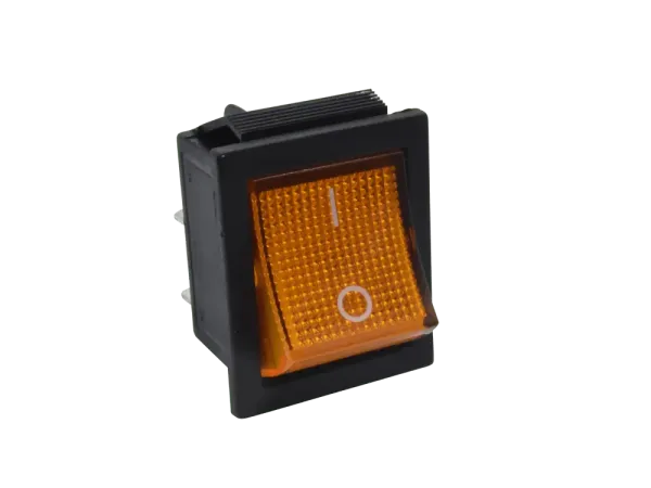 Wippenschalter 2-polig, EIN-AUS, gelb beleuchtet