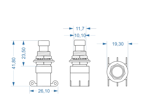 Fußschalter 2-Pol, EIN - EIN