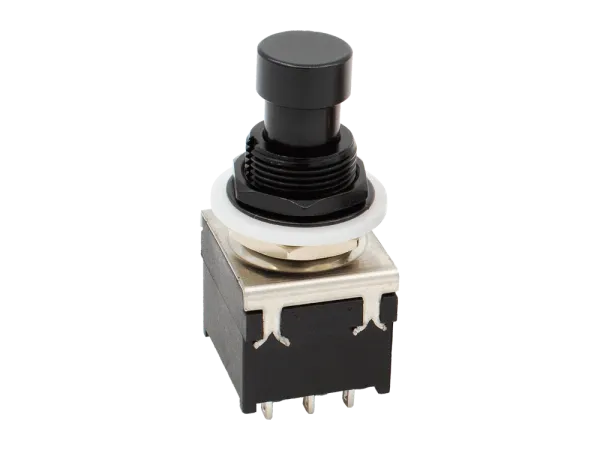 Footswitch 3PDT, Latching - Soft Touch, black