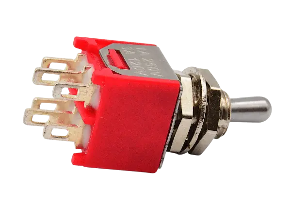 Miniature Toggle Switche short,  DPDT ON-ON