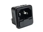 Kaltgeräteeinbaubuchse IEC320 / C14 m. Sicherungshalter, Snap-In, Schurter