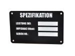Lautsprecher Typenschild, selbstklebend, DEUTSCH