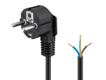 IEC Cord, 2 m, black, (3 x 0.75 mm²) - Loose cable ends