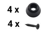 Gummifuß mit Stahl-Halterung 30 x 15 mm - 4 Stück