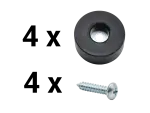 Rubber foot with steel insert 38 x 15 mm - Pack of 4
